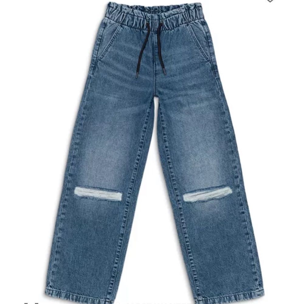 Joe's Jeans Distressed Mia Wide Leg Pull On Jeans Big Girls 10 Medium Wash NEW